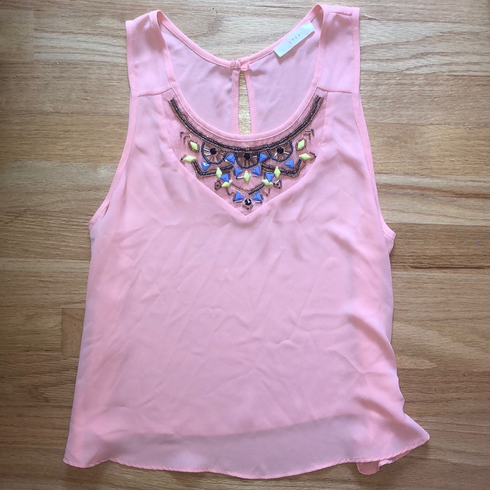 Lush Bead Neckline Tank Top